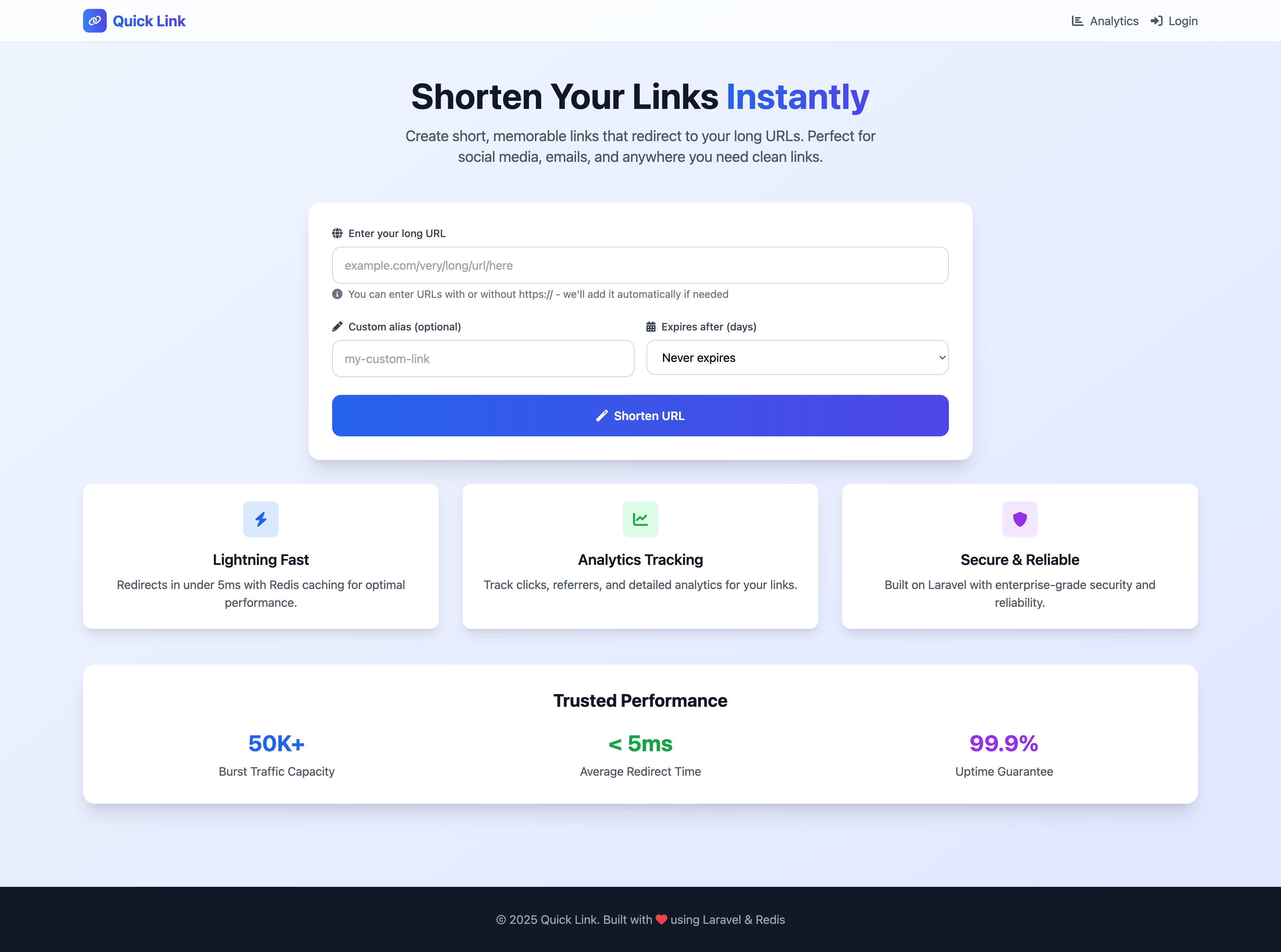 QuickLink - URL Shortener Service